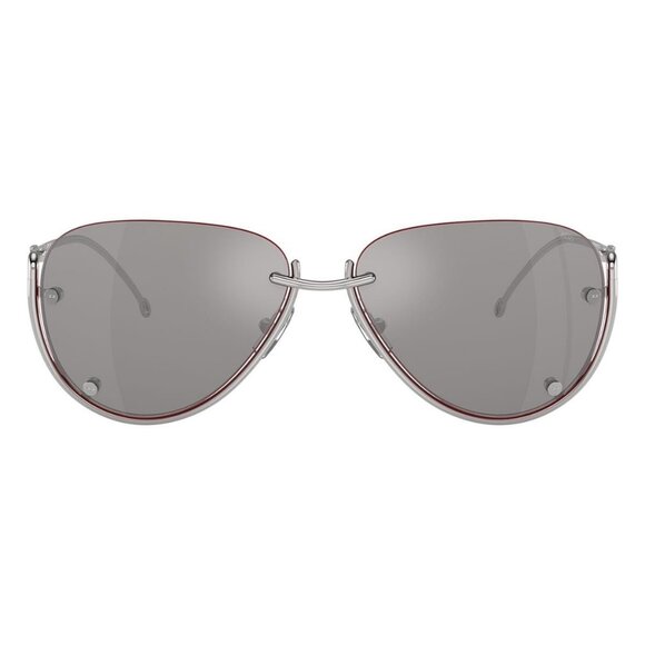 New DIESEL Silver Semi Rimless Aviator DL1003 103/6G Sunglasses Women - Picture 2 of 6